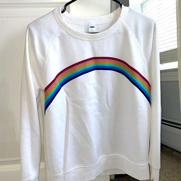 🌈Old Navy Women's Rainbow 🌈 Crewneck Sweatshirt 🌈NWT! - Picture 2 of 11